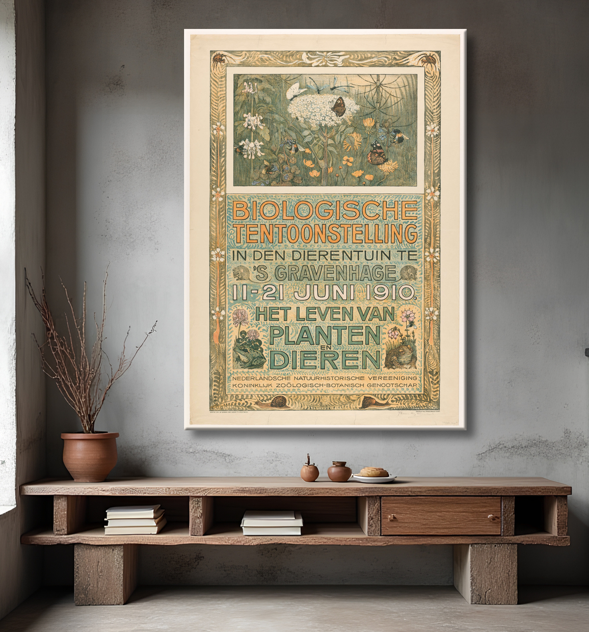 Reproduction Affiche de l'Exposition Biologique (Exposition Biologique) de Theo van Hoytema avec decor
