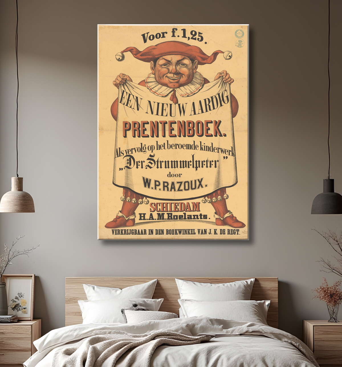 Reproduction Affiche pour A new nice picture book de Willem Paulus Razoux de anonymous avec decor