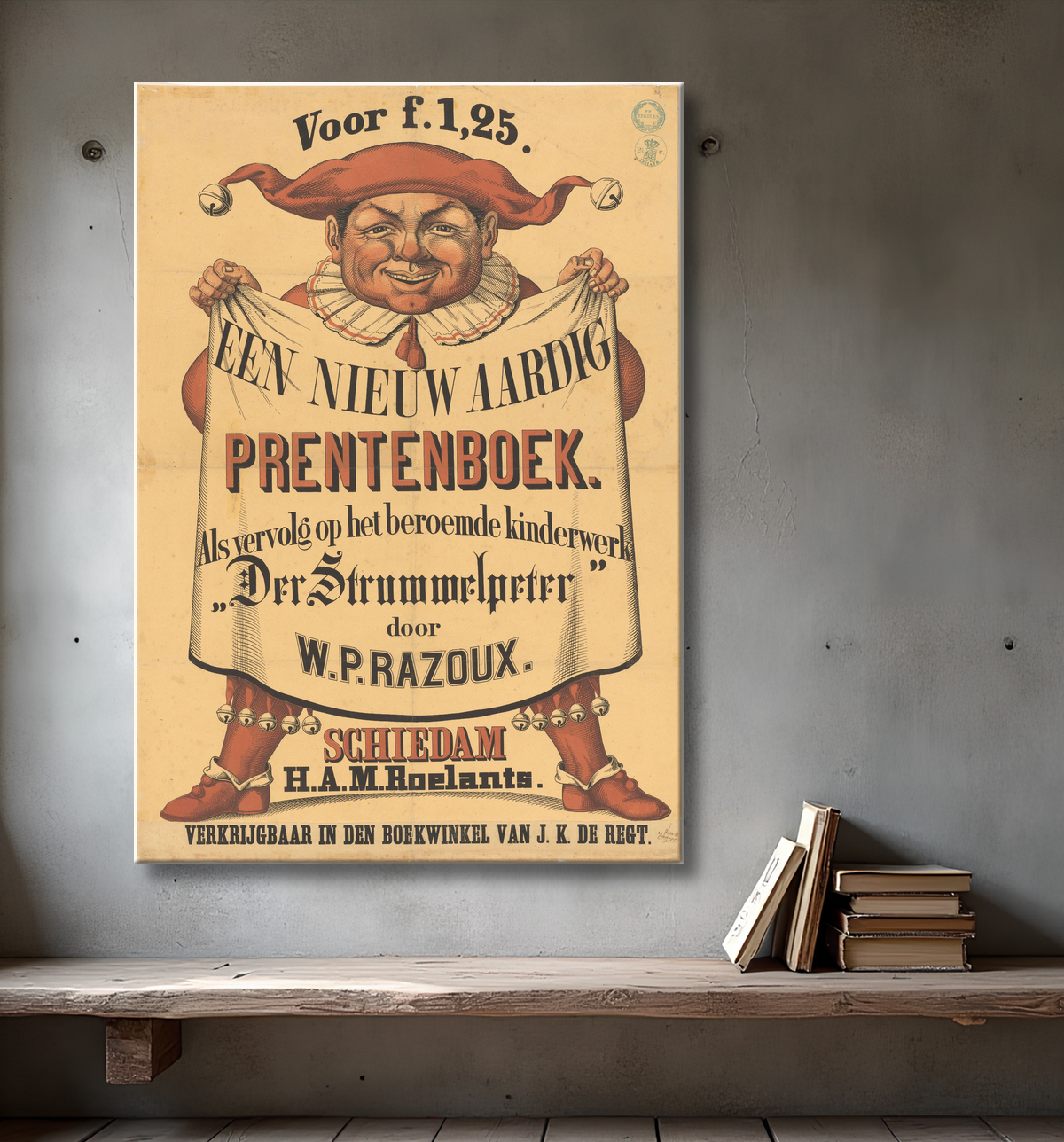 Reproduction Affiche pour A new nice picture book de Willem Paulus Razoux de anonymous avec decor