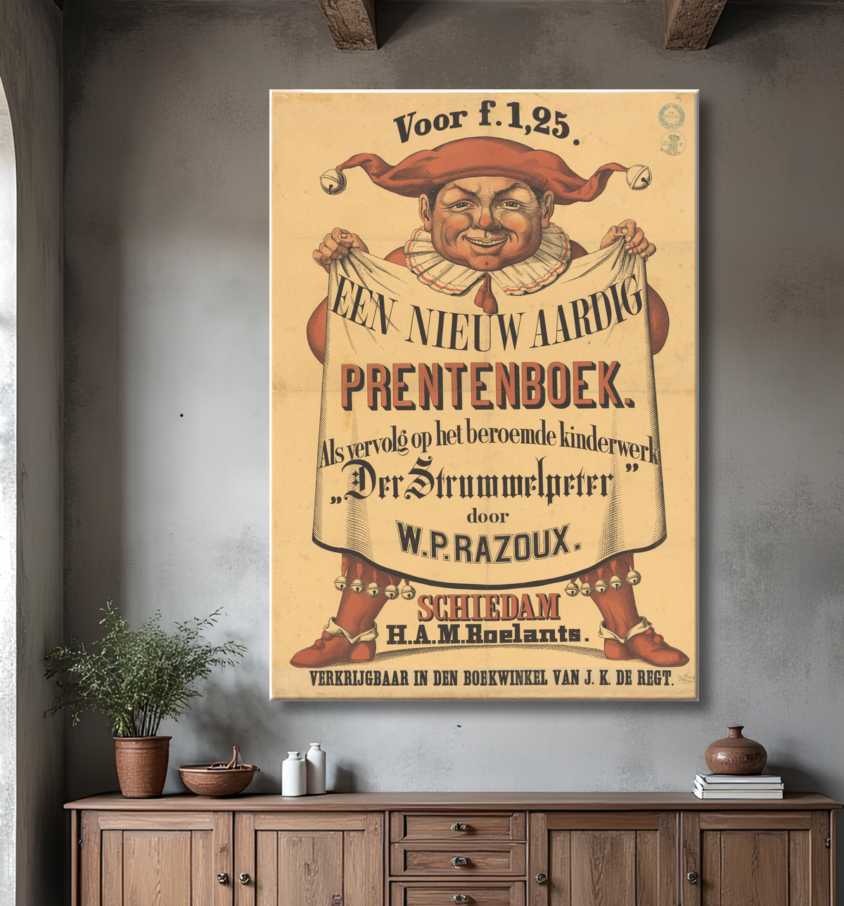 Reproduction Affiche pour A new nice picture book de Willem Paulus Razoux de anonymous avec decor