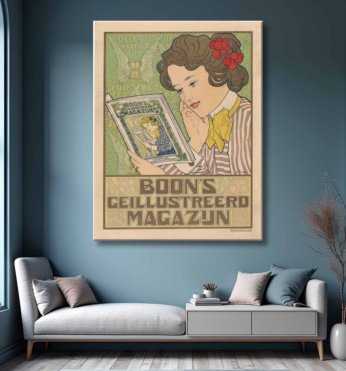Reproduction Affiche pour l'entrepôt illustré de Boon de Johann Georg van Caspel avec decor