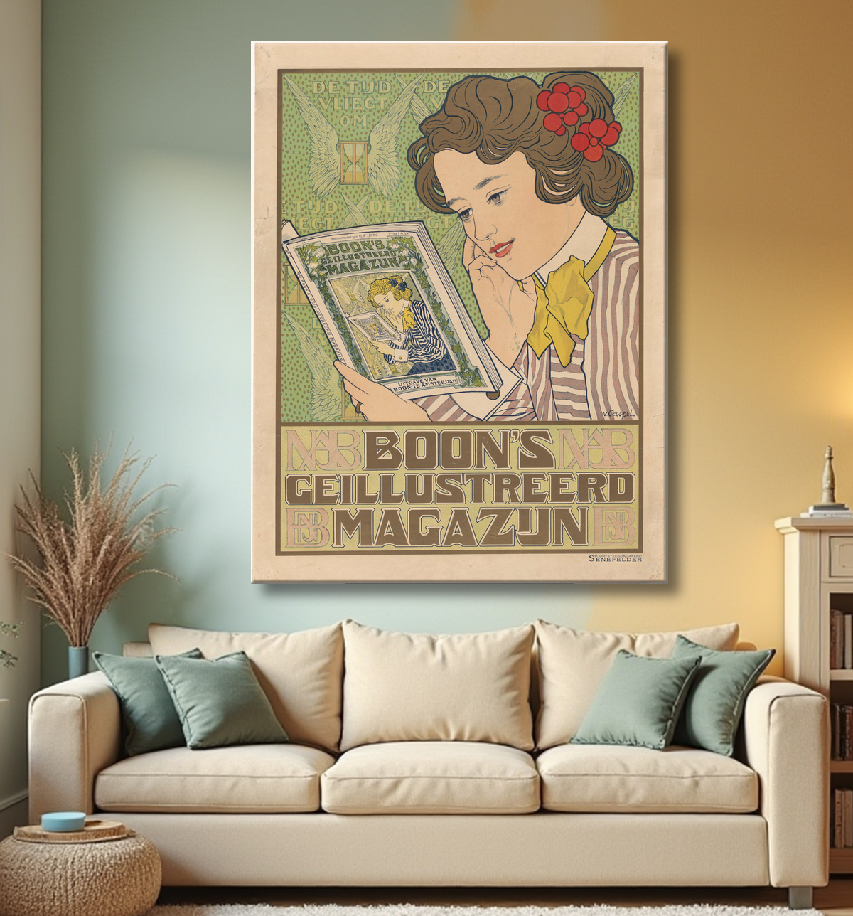 Reproduction Affiche pour l'entrepôt illustré de Boon de Johann Georg van Caspel avec decor