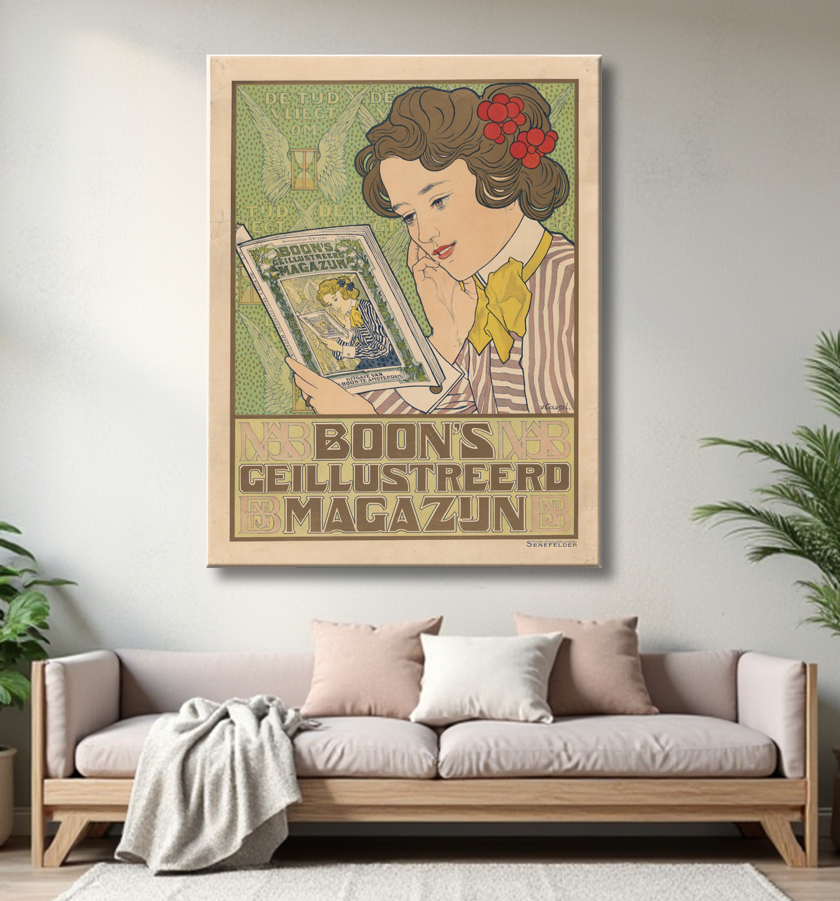 Reproduction Affiche pour l'entrepôt illustré de Boon de Johann Georg van Caspel avec decor