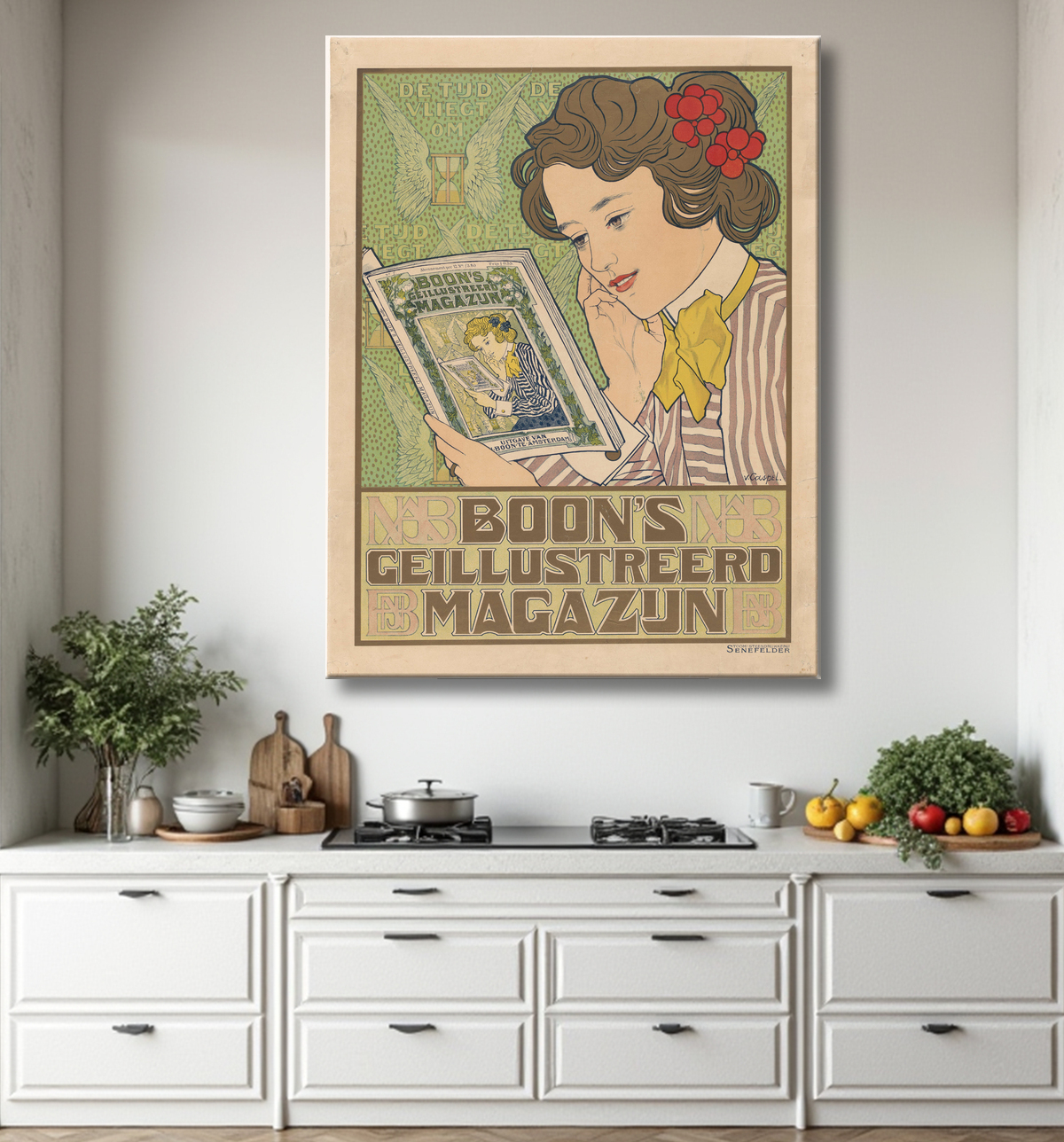 Reproduction Affiche pour l'entrepôt illustré de Boon de Johann Georg van Caspel avec decor