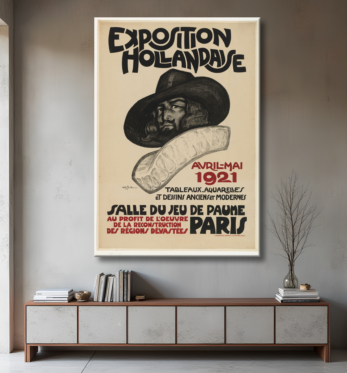 Reproduction Affiche pour l'Exposition Hollandaise de Paris, 1921 de Willy Sluiter avec decor