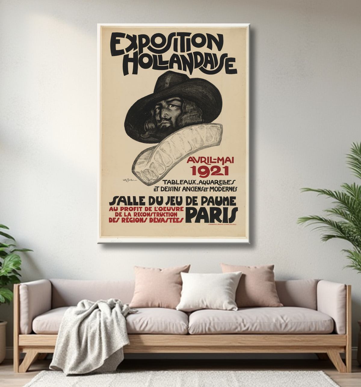 Reproduction Affiche pour l'Exposition Hollandaise de Paris, 1921 de Willy Sluiter avec decor