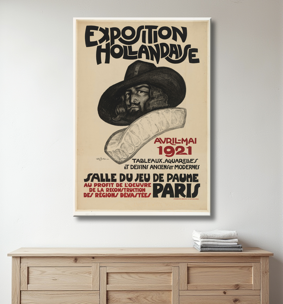 Reproduction Affiche pour l'Exposition Hollandaise de Paris, 1921 de Willy Sluiter avec decor