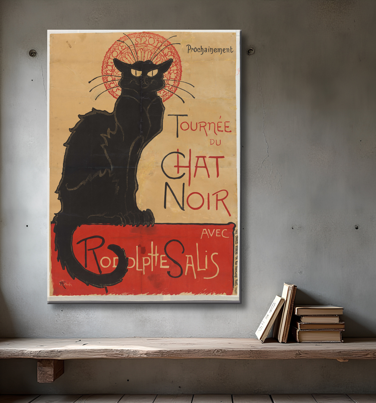 Reproduction Affiche pour le café du théâtre Le Chat Noir à Paris de Théophile Alexandre Steinlen avec decor