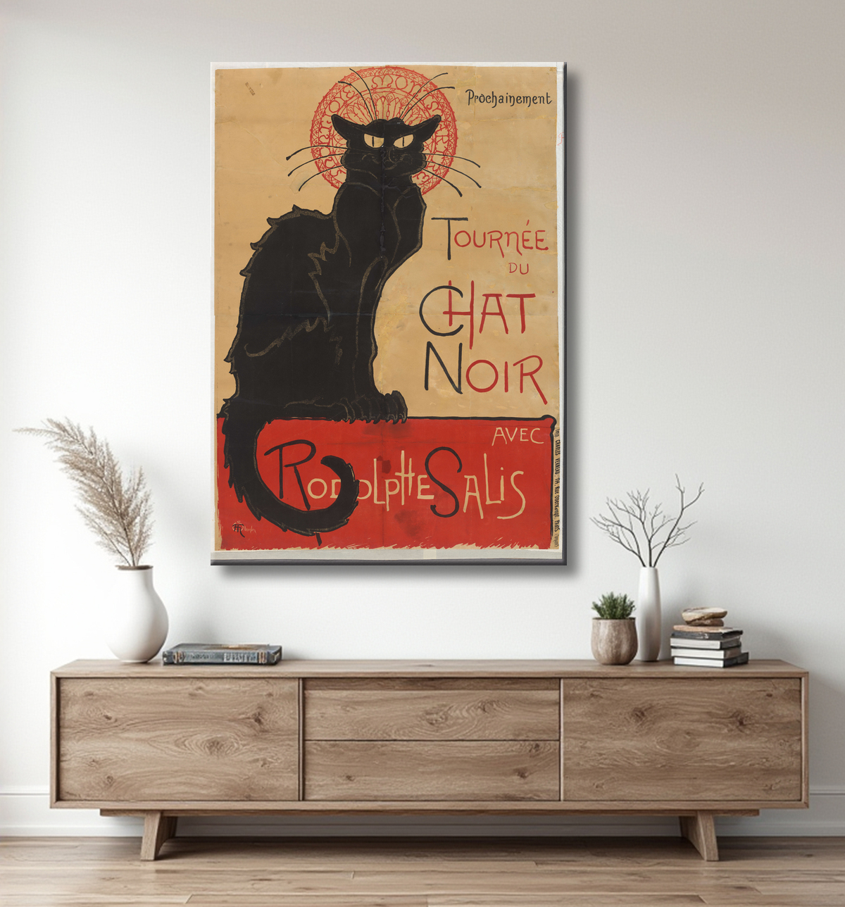 Reproduction Affiche pour le café du théâtre Le Chat Noir à Paris de Théophile Alexandre Steinlen avec decor