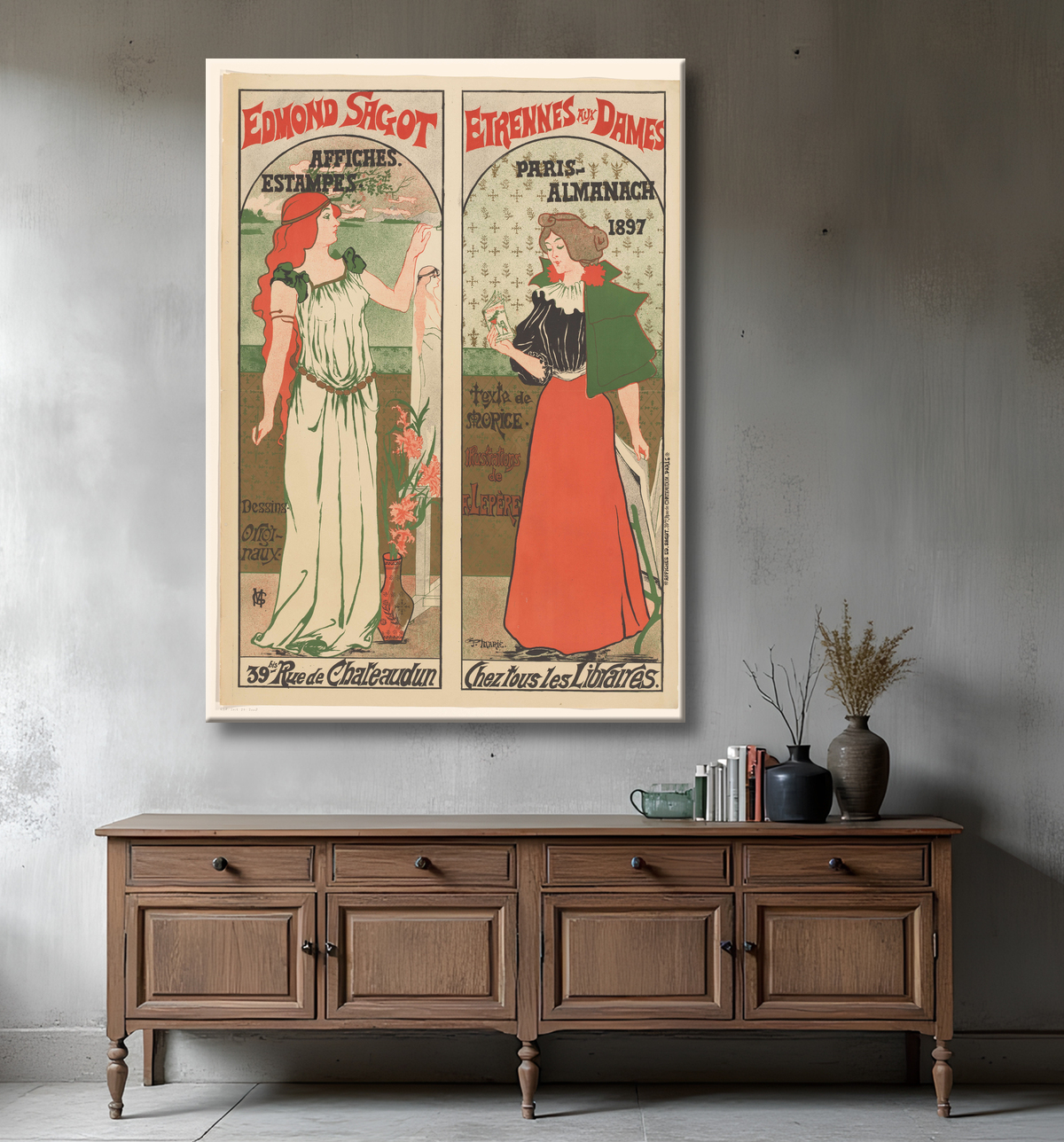 Reproduction Affiche van Edmond Sagot de Gustave Marie avec decor