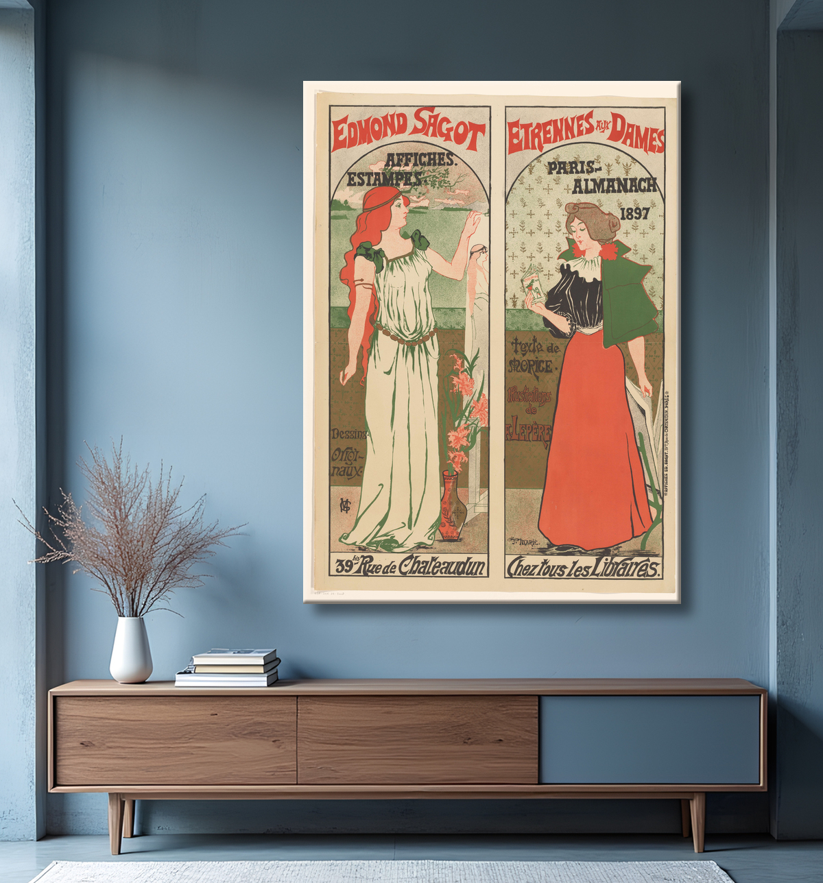 Reproduction Affiche van Edmond Sagot de Gustave Marie avec decor