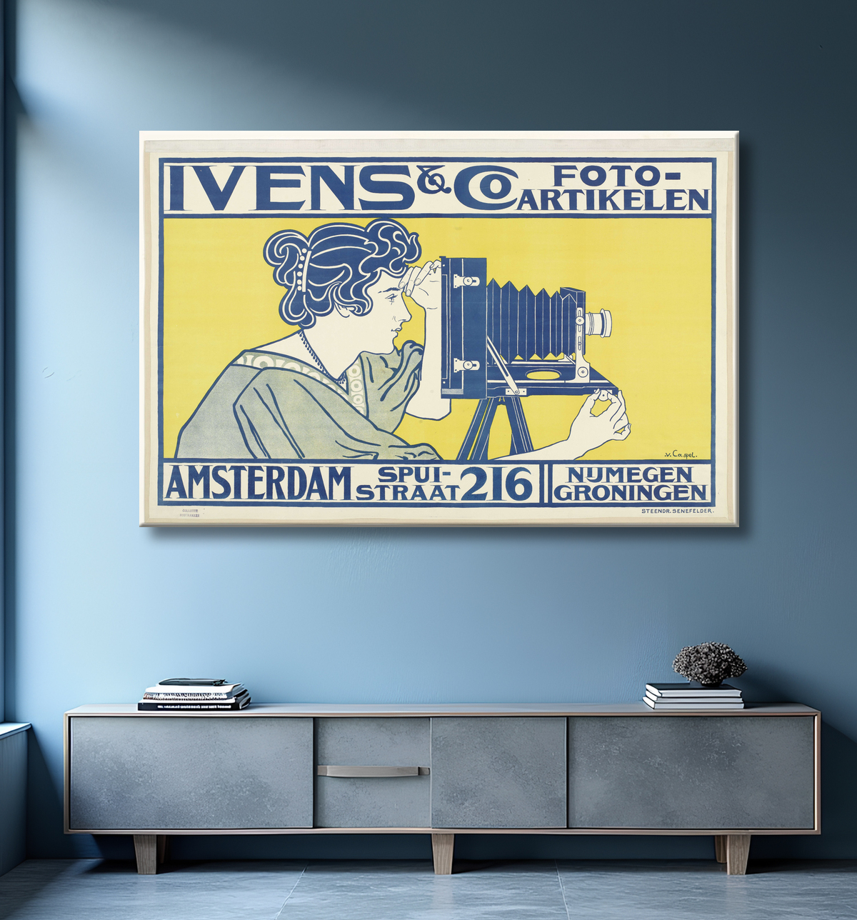 Reproduction Affiches publicitaires pour Ivens & Co et Guy de Coral & Co de Johann Georg van Caspel avec decor
