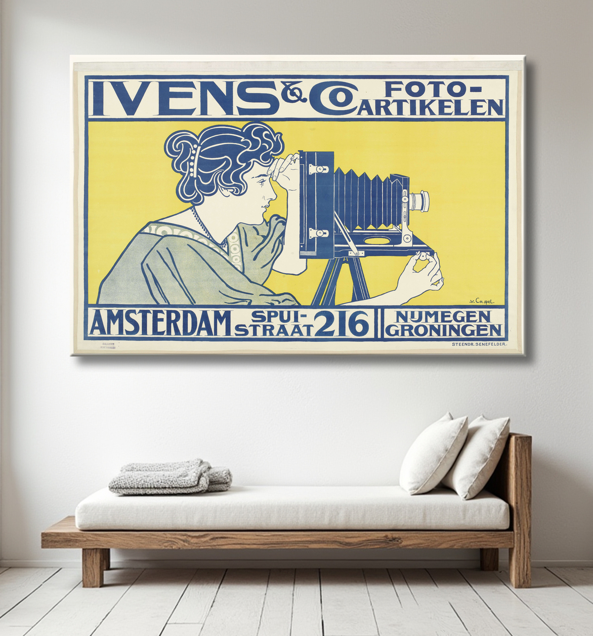 Reproduction Affiches publicitaires pour Ivens & Co et Guy de Coral & Co de Johann Georg van Caspel avec decor