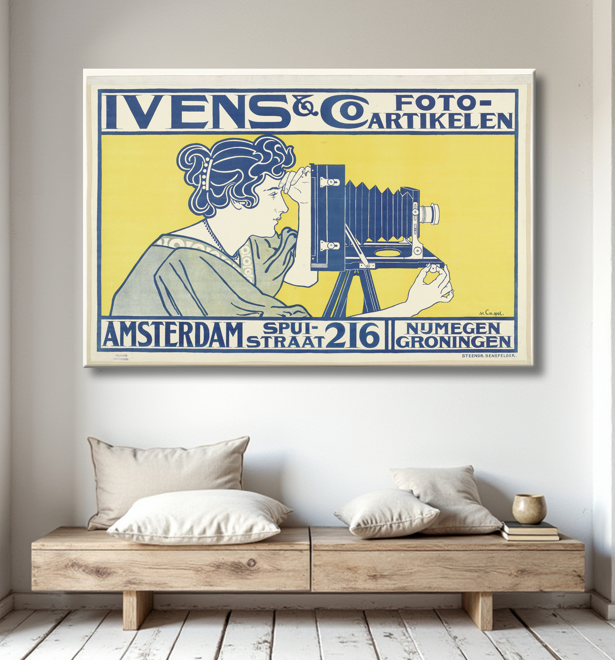 Reproduction Affiches publicitaires pour Ivens & Co et Guy de Coral & Co de Johann Georg van Caspel avec decor