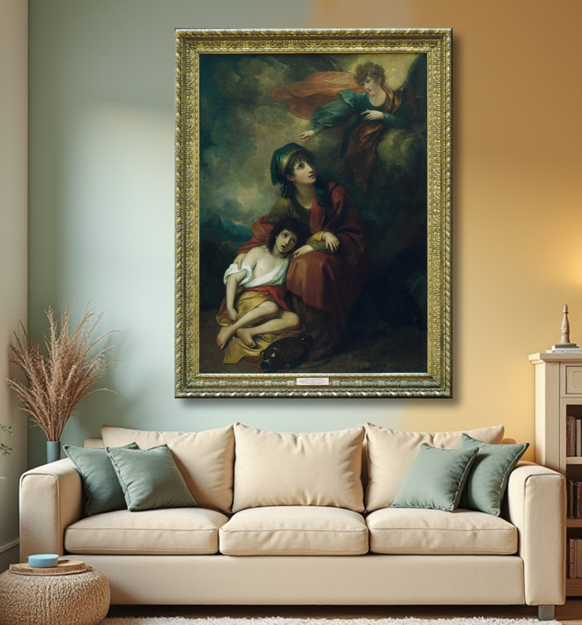 Reproduction Agar et Ismaël de Benjamin West avec decor