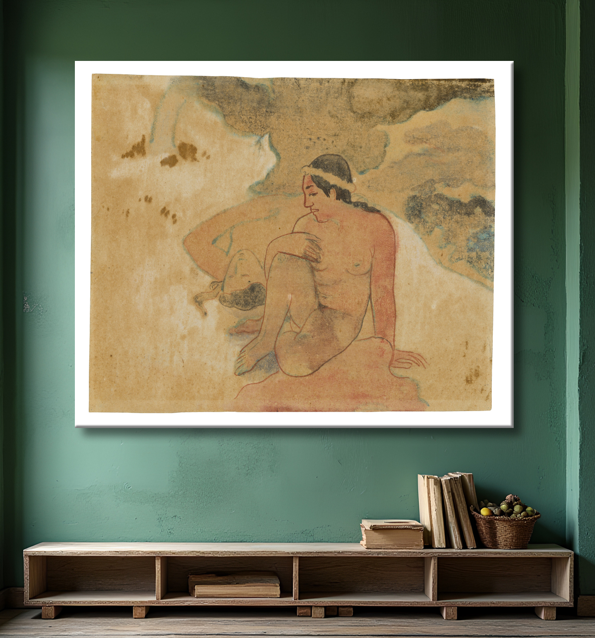 Reproduction Aha oe feii? (Quoi ! Êtes-vous jaloux ?) de Paul Gauguin avec decor