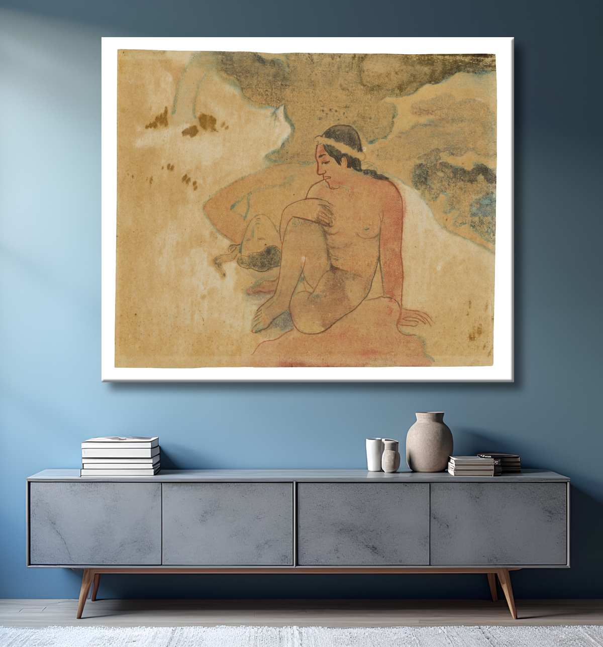 Reproduction Aha oe feii? (Quoi ! Êtes-vous jaloux ?) de Paul Gauguin avec decor
