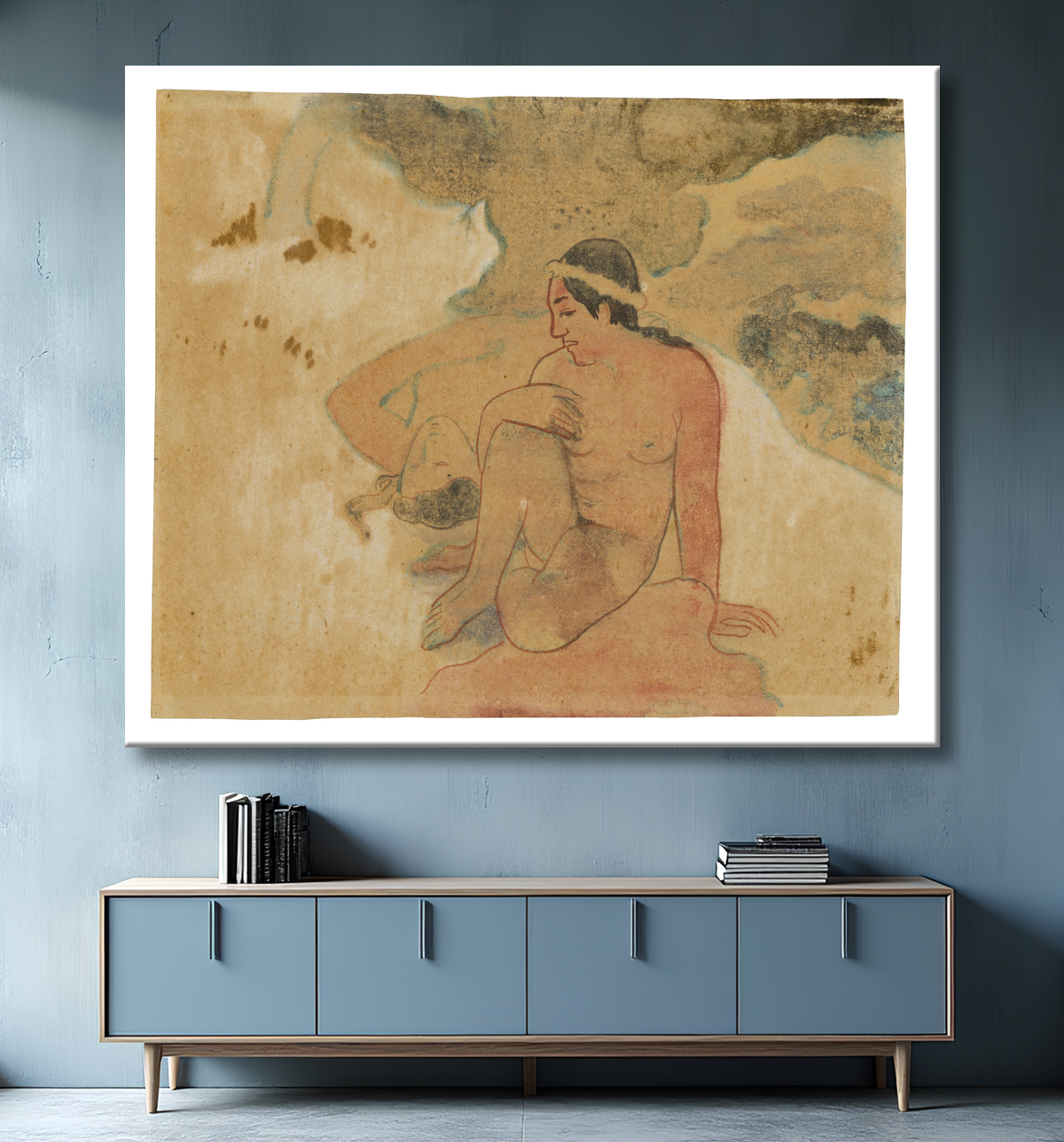 Reproduction Aha oe feii? (Quoi ! Êtes-vous jaloux ?) de Paul Gauguin avec decor