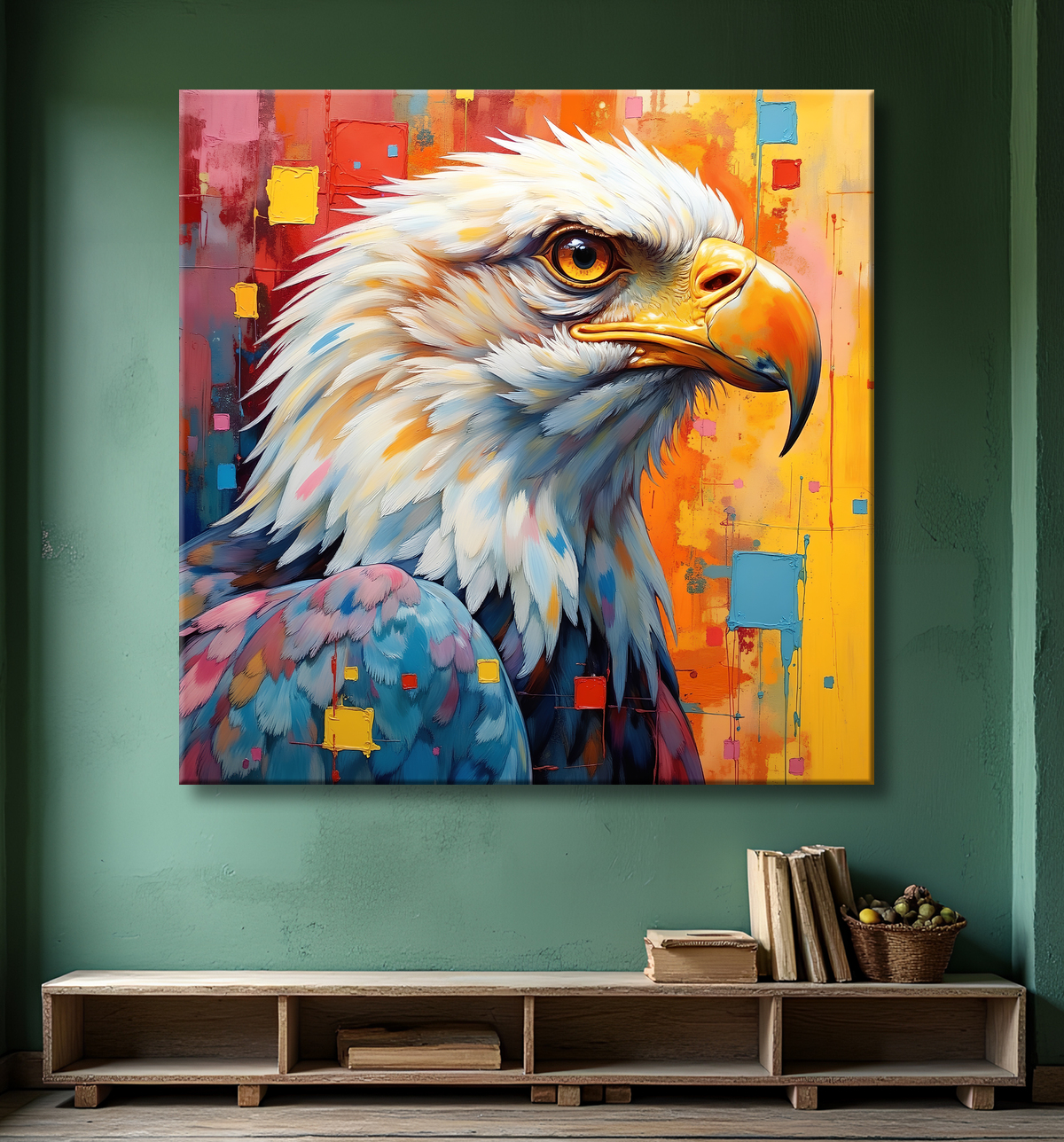 Tableau aigle royal pop art - Puissance graphique et explosion de couleurs avec decor