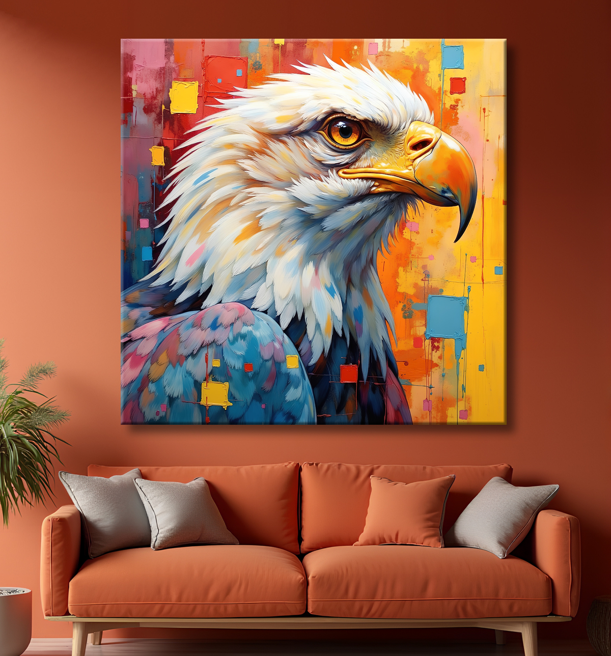 Tableau aigle royal pop art - Puissance graphique et explosion de couleurs avec decor