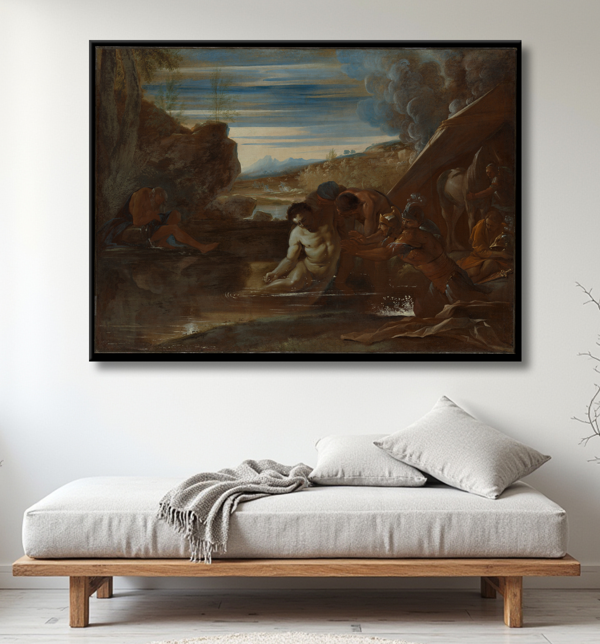 Affiche encadrée haut de gamme en France ou toile d’art imprimée. Alexandre le Grand sauvé de la rivière Cydnus...