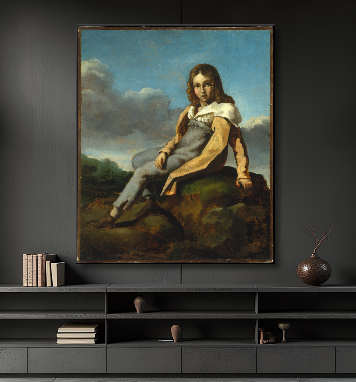 Reproduction Alfred Dedreux (1810-1860) enfant de Théodore Gericault avec decor