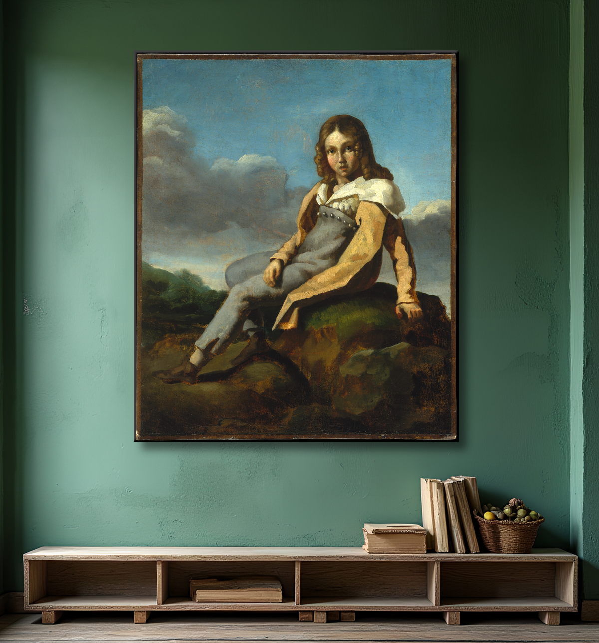 Reproduction Alfred Dedreux (1810-1860) enfant de Théodore Gericault avec decor