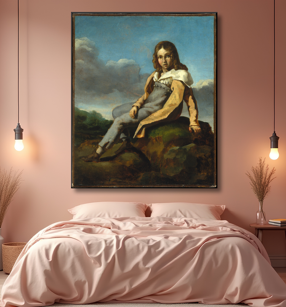 Reproduction Alfred Dedreux (1810-1860) enfant de Théodore Gericault avec decor
