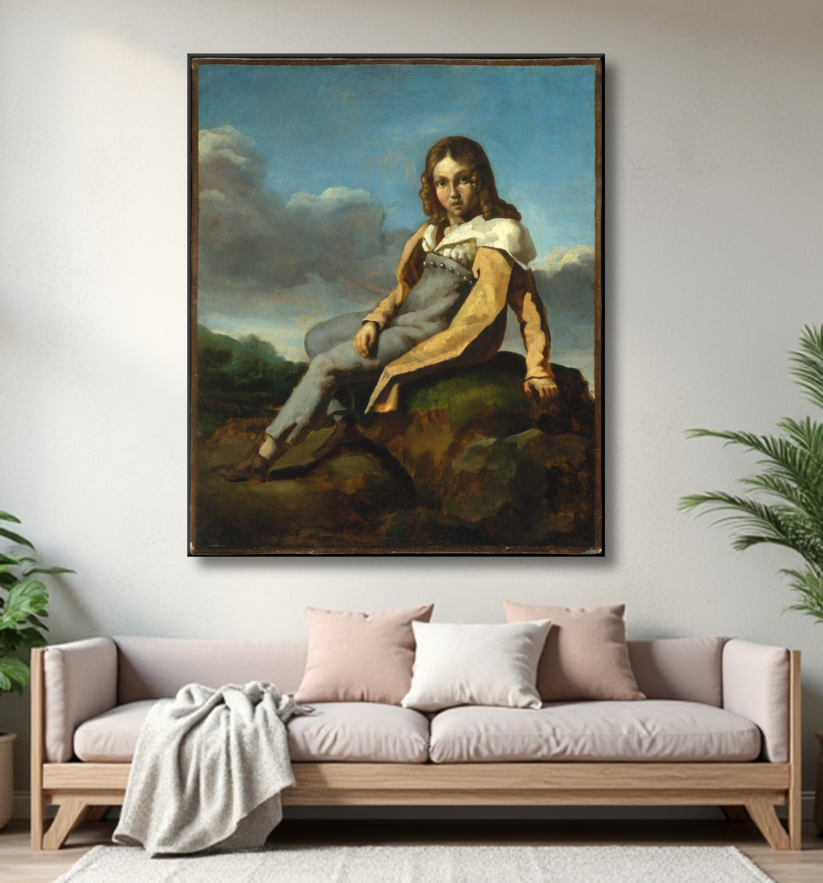 Reproduction Alfred Dedreux (1810-1860) enfant de Théodore Gericault avec decor