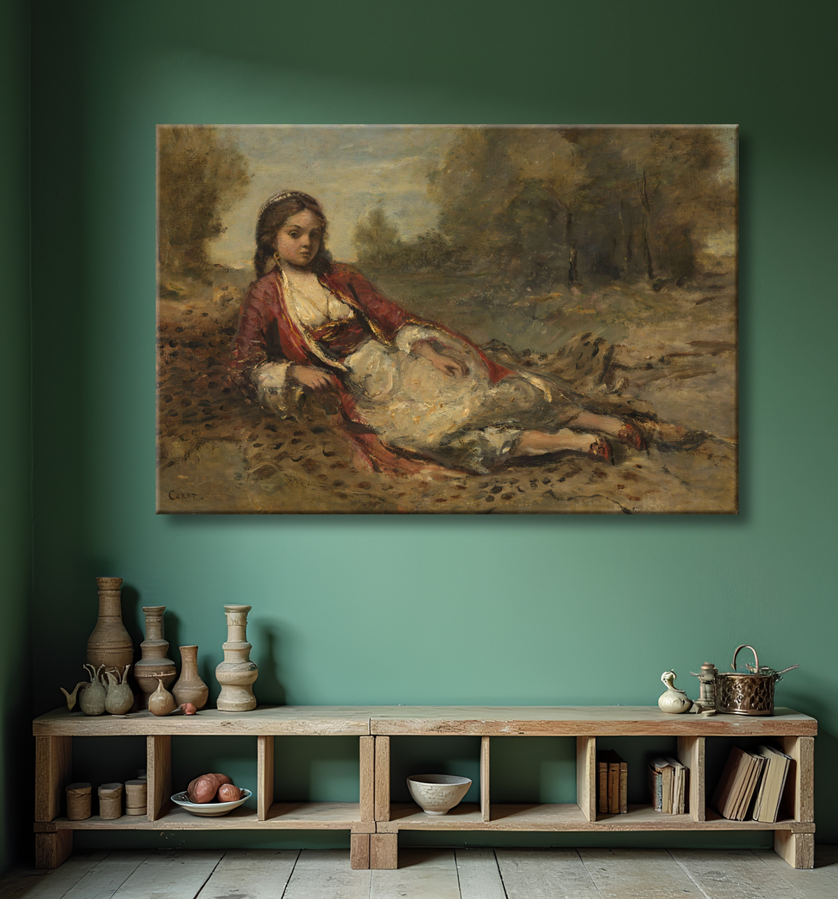 Reproduction Algérienne de Camille Corot avec decor
