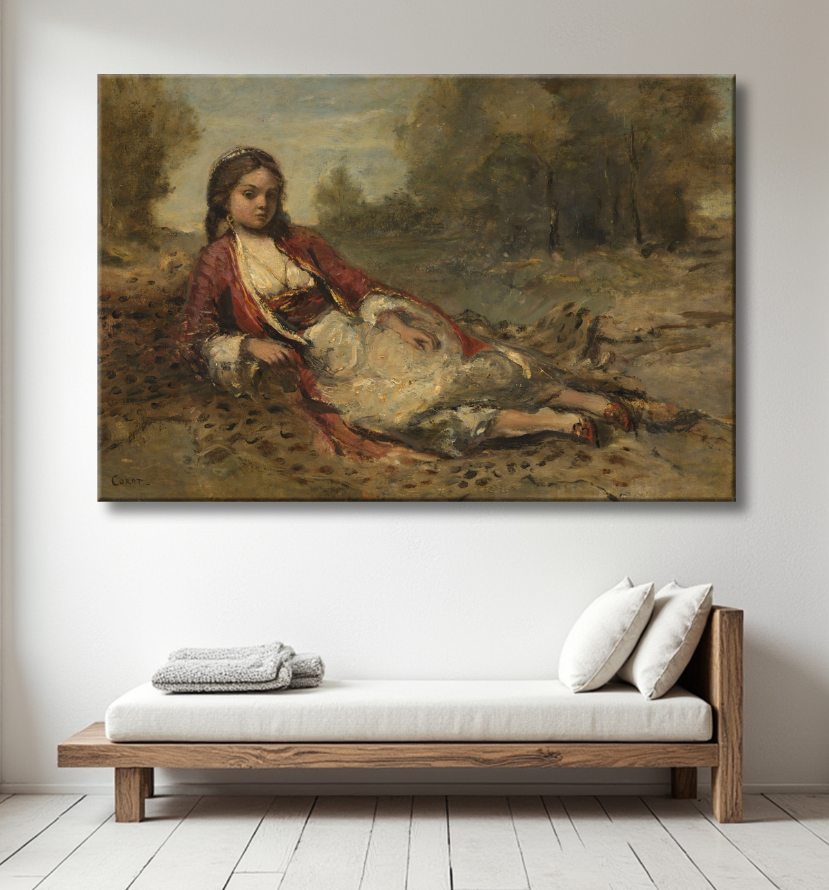 Reproduction Algérienne de Camille Corot avec decor