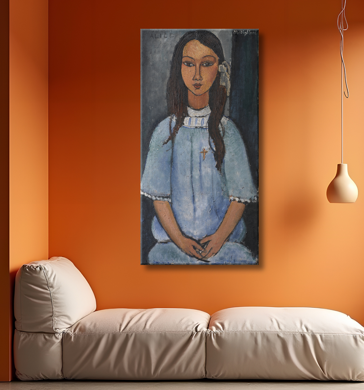 Reproduction Alice de Modigliani, Amedeo avec decor