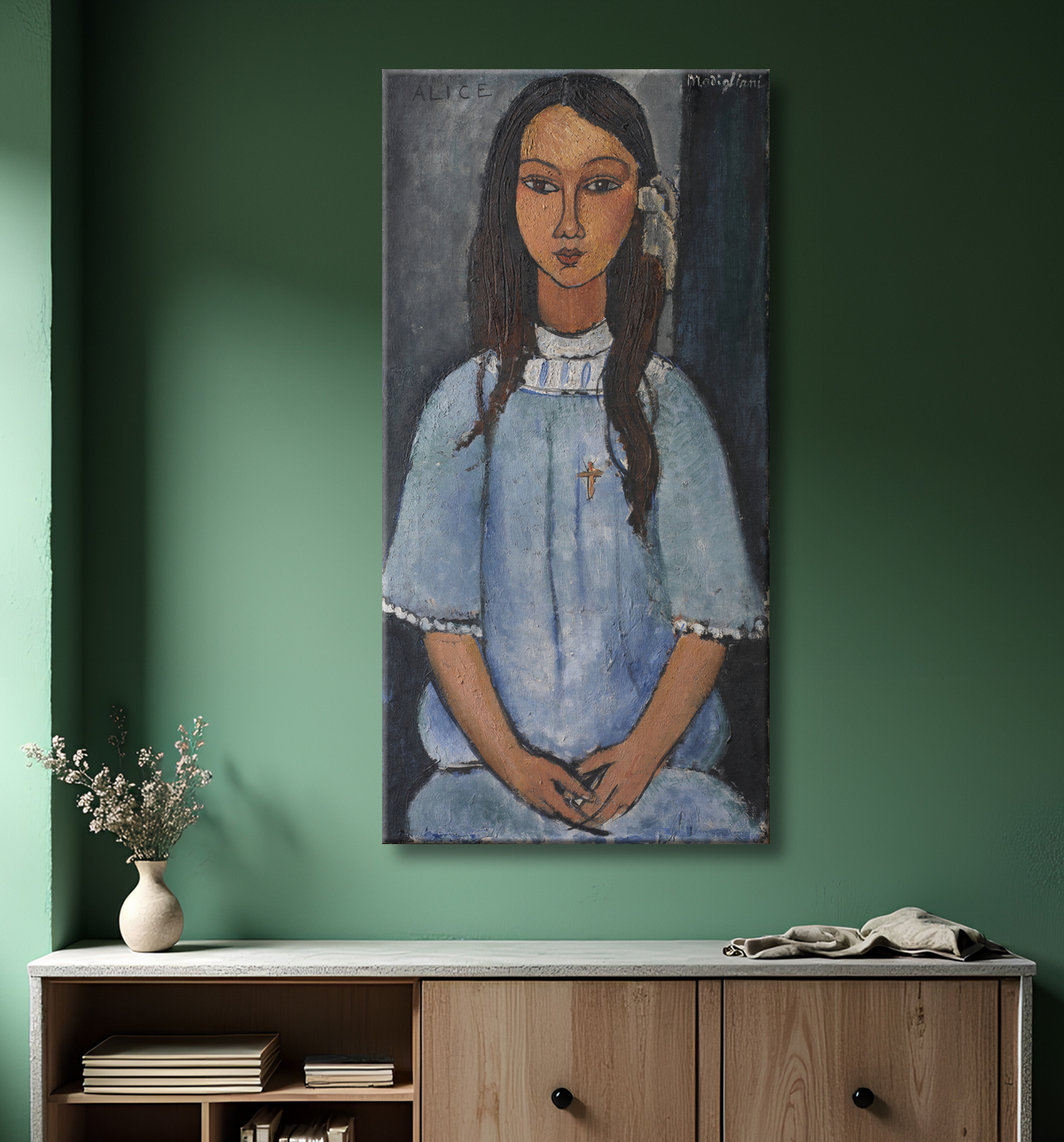 Reproduction Alice de Modigliani, Amedeo avec decor