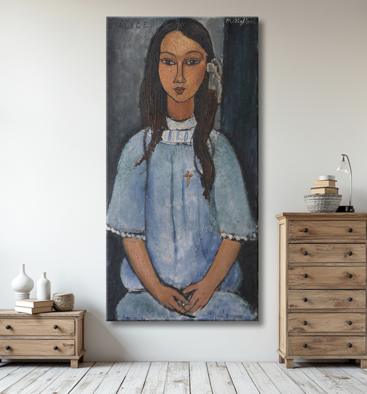 Reproduction Alice de Modigliani, Amedeo avec decor