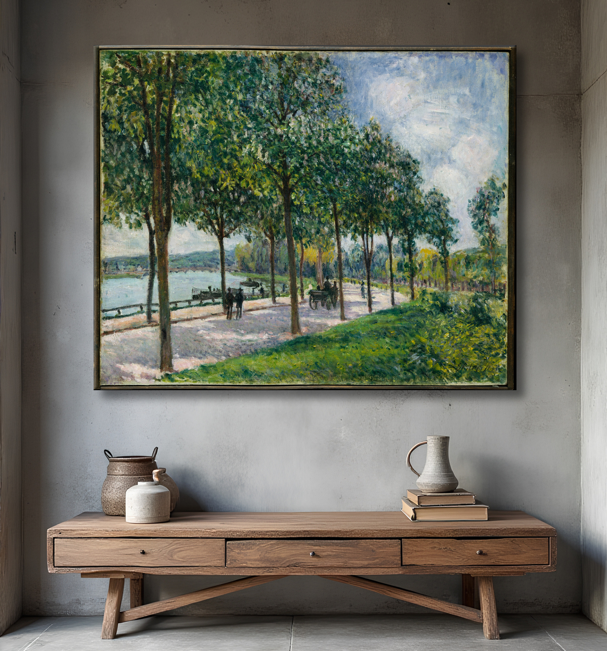 Reproduction Allée des Châtaigniers de Alfred Sisley avec decor