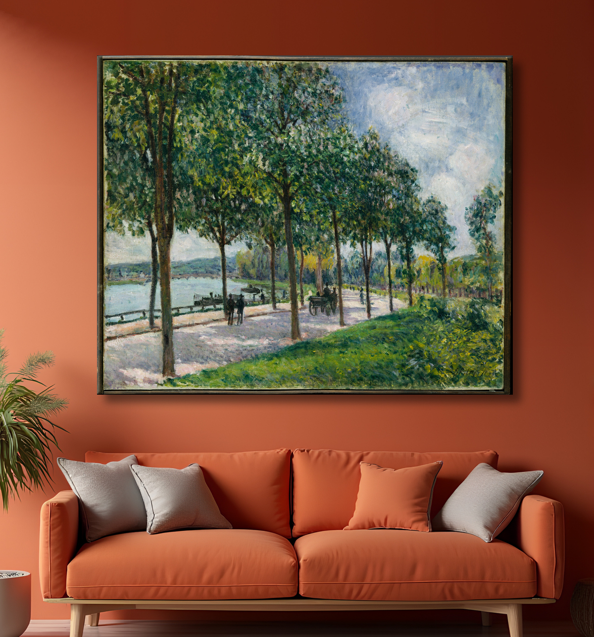 Reproduction Allée des Châtaigniers de Alfred Sisley avec decor