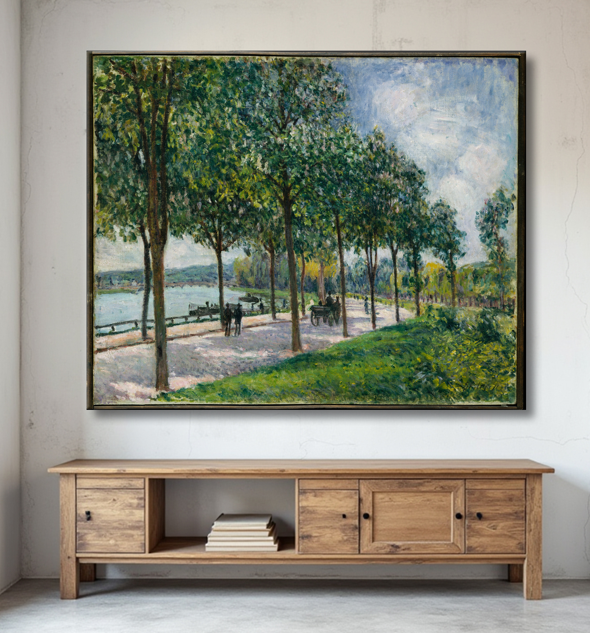 Reproduction Allée des Châtaigniers de Alfred Sisley avec decor