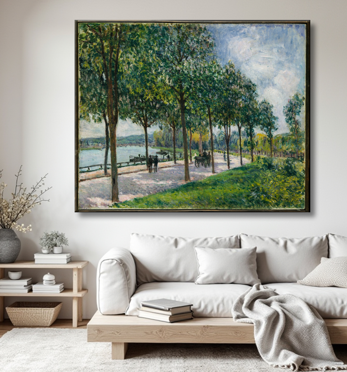 Reproduction Allée des Châtaigniers de Alfred Sisley avec decor