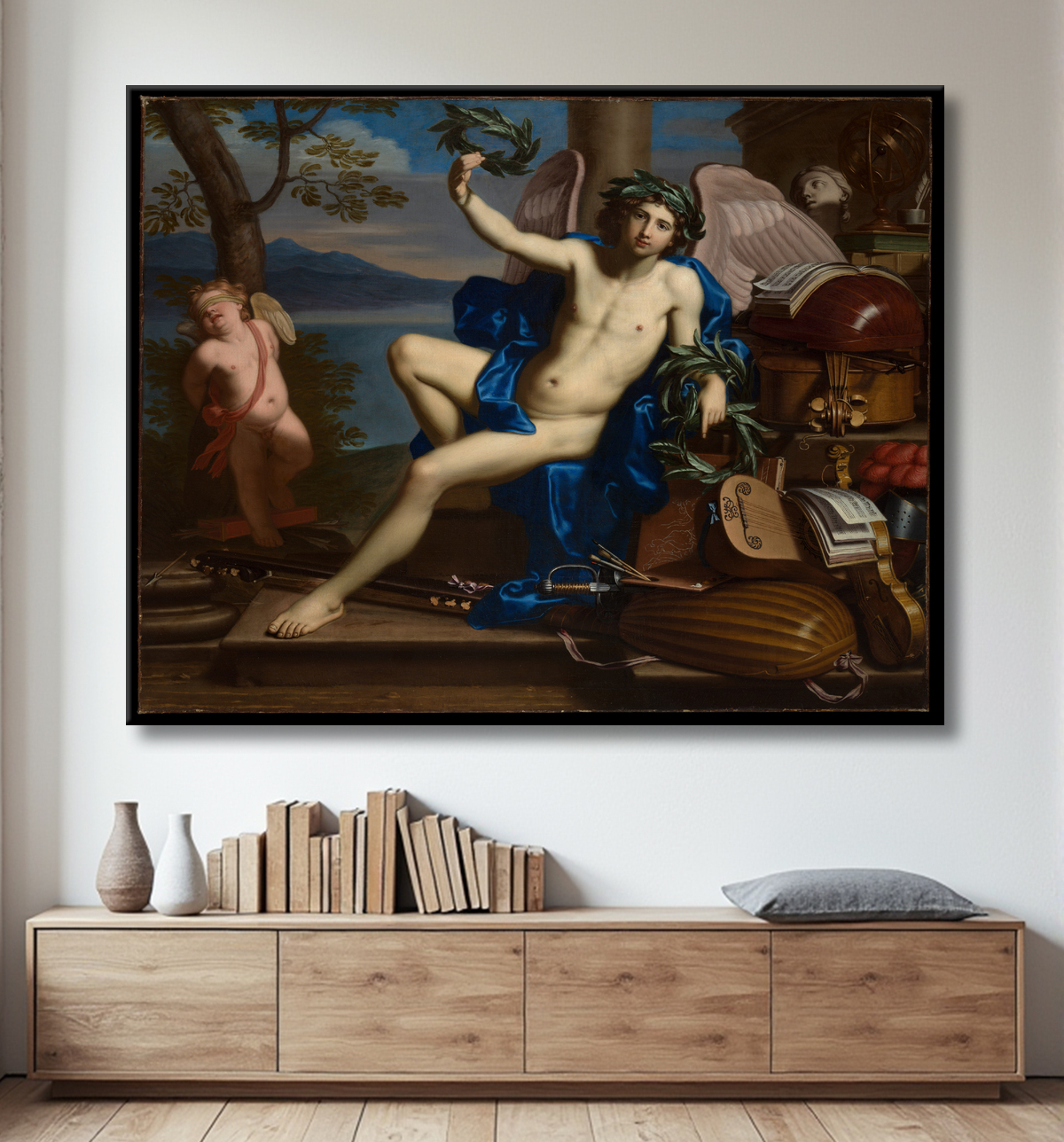 Reproduction Allégorie de l'amour sacré et profane de Michele Desubleo avec decor