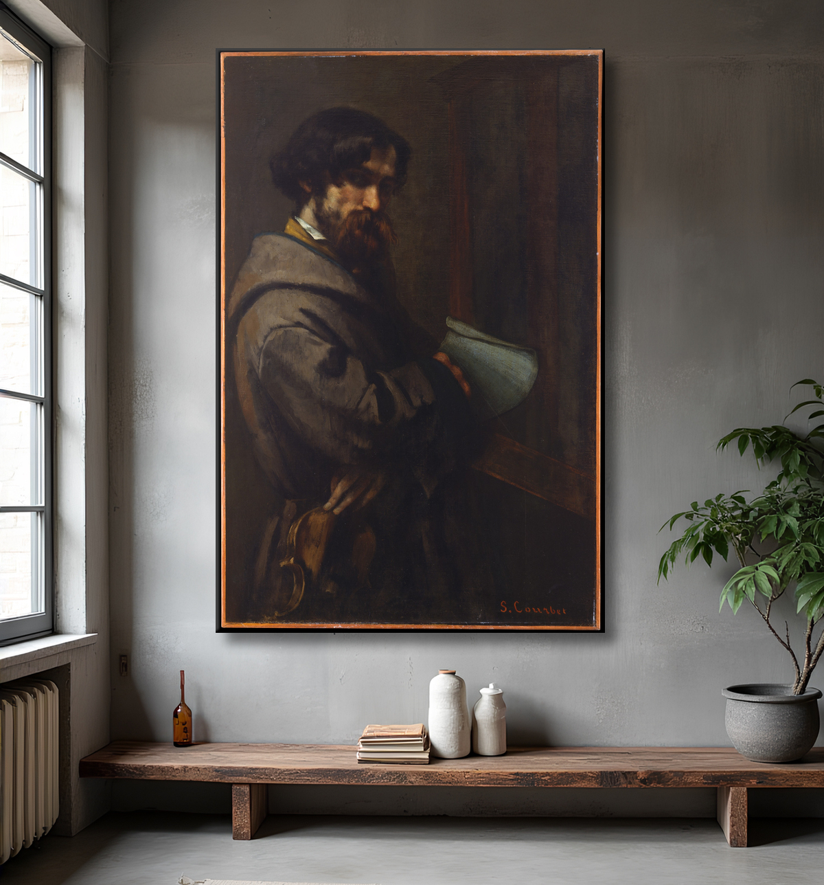 Reproduction Alphonse Promayet (1822–1872) de Gustave Courbet avec decor