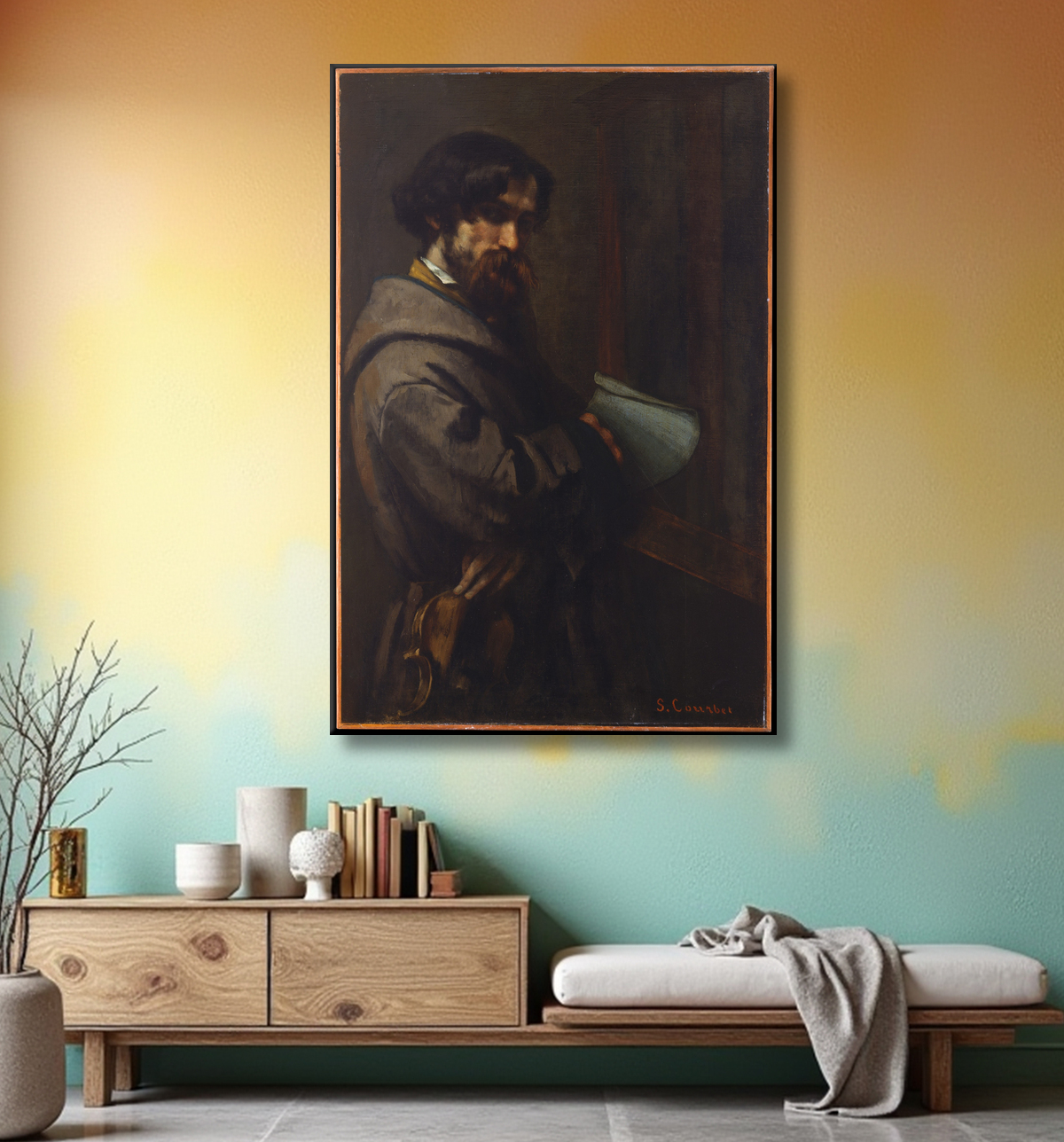 Reproduction Alphonse Promayet (1822–1872) de Gustave Courbet avec decor