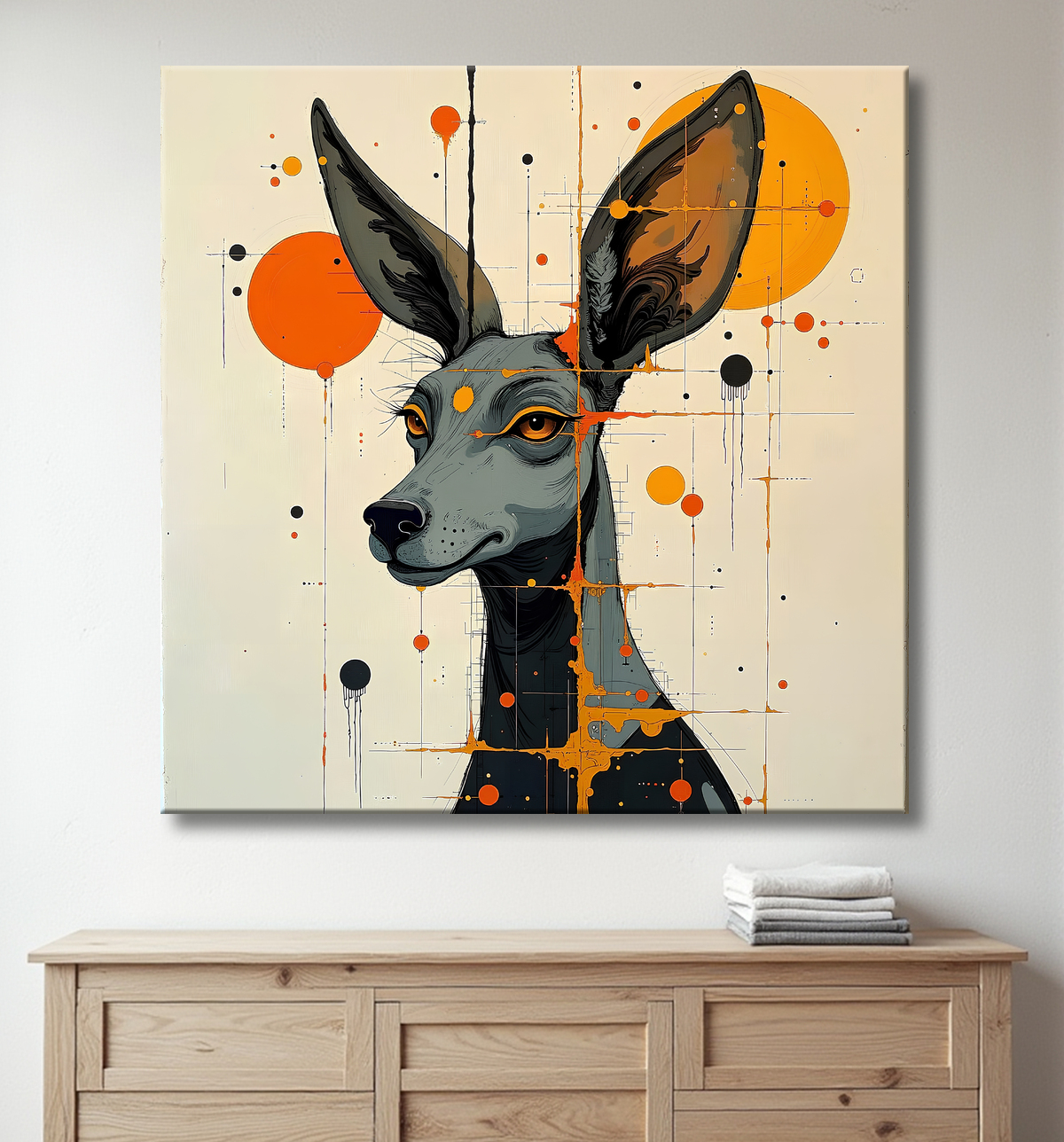 Animal imaginaire style peinture moderne avec decor