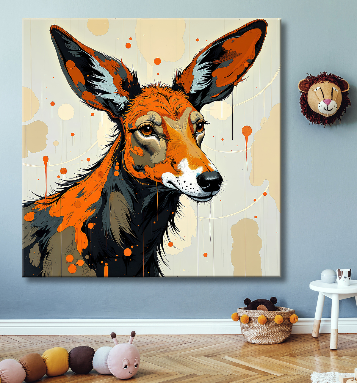 Tableau animal moderne avec decor