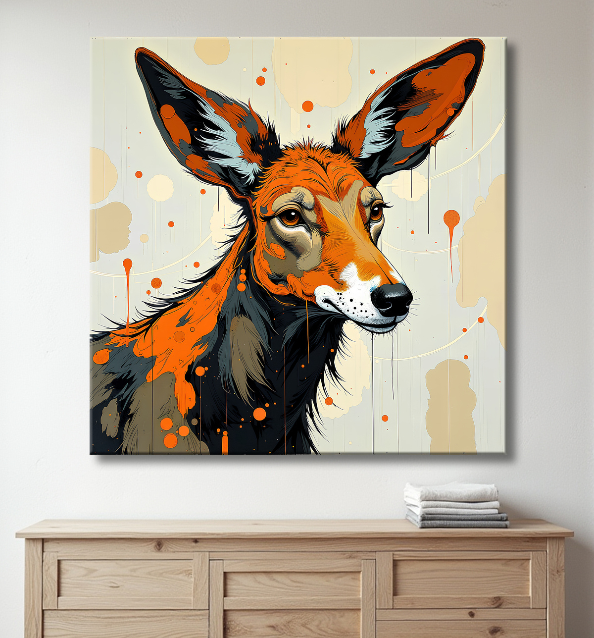 Tableau animal moderne avec decor