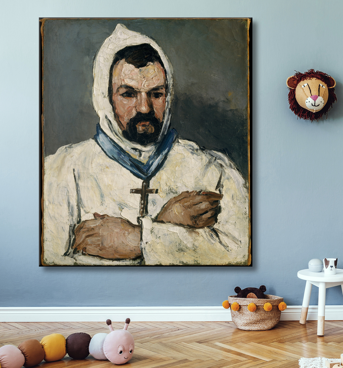 Reproduction Antoine Dominique Sauveur Aubert (né en 1817), l'oncle de l'artiste, en moine de Paul Cézanne avec decor