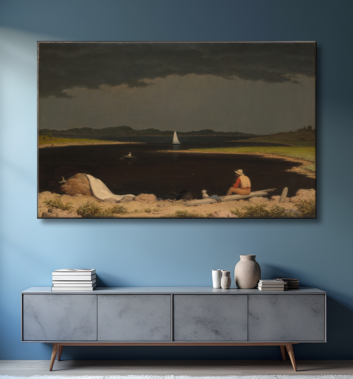 Reproduction Approche de la tempête de tonnerre de Martin Johnson Heade avec decor