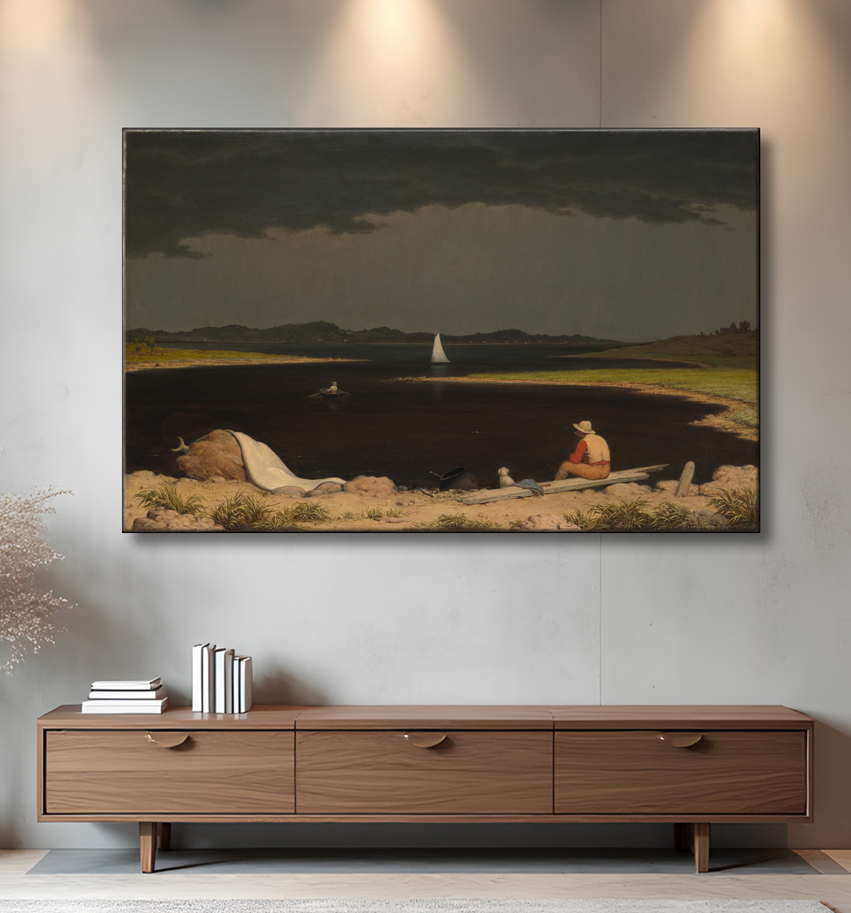 Reproduction Approche de la tempête de tonnerre de Martin Johnson Heade avec decor