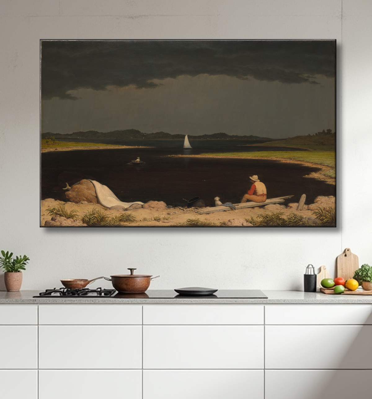 Reproduction Approche de la tempête de tonnerre de Martin Johnson Heade avec decor