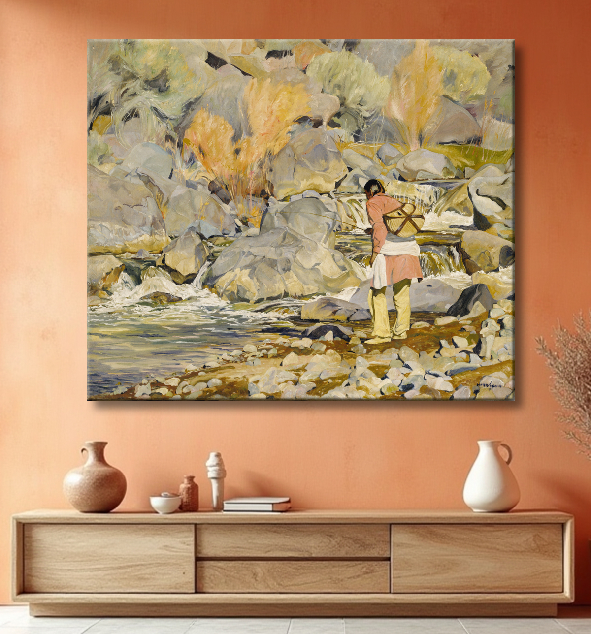 Reproduction Après eux de Walter Ufer, born Louisville, KY 1876-died Santa Fe, NM 1936 avec decor