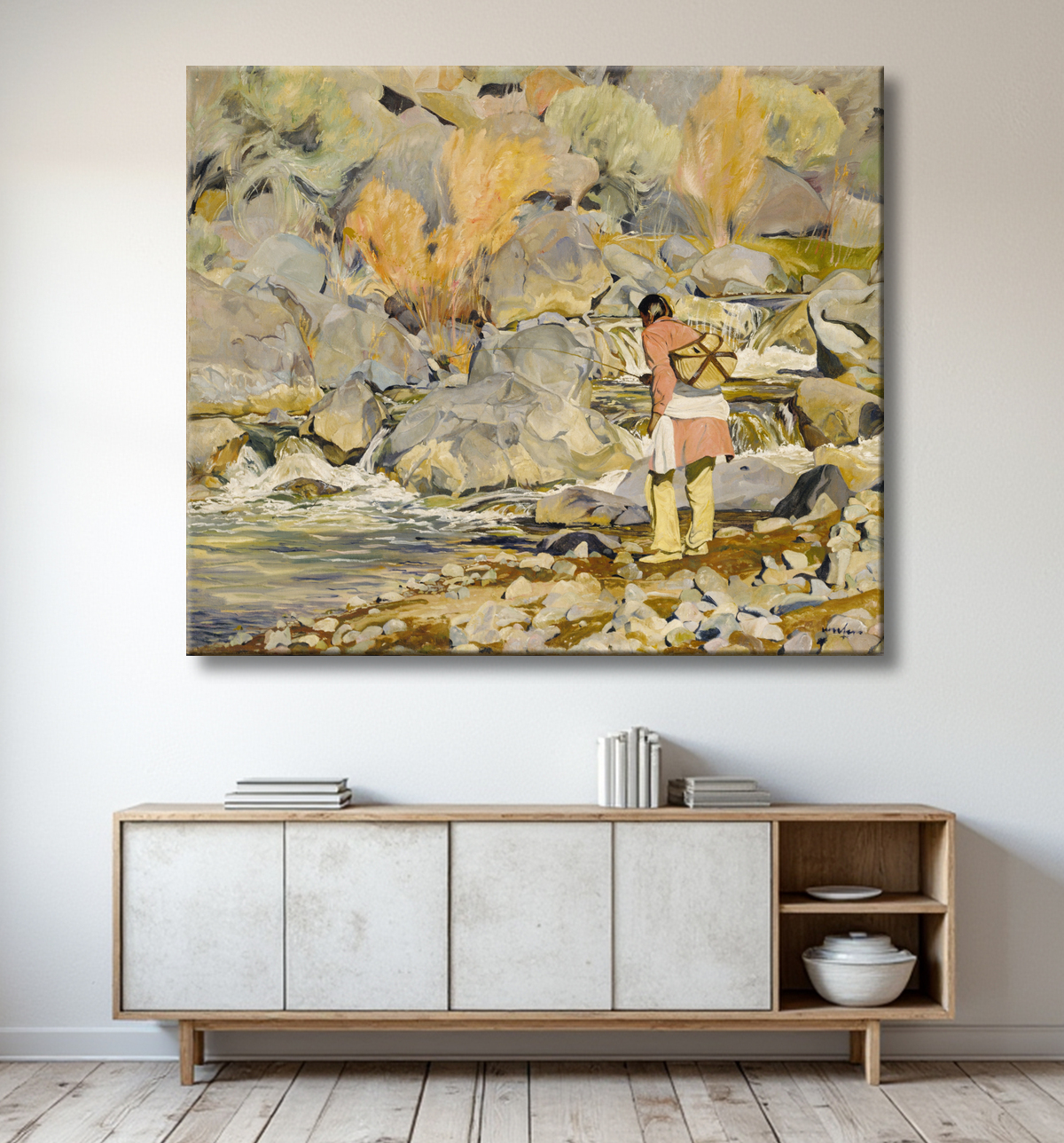 Reproduction Après eux de Walter Ufer, born Louisville, KY 1876-died Santa Fe, NM 1936 avec decor